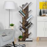 HOMCOM Estanteria Libreria 6 Estantes Madera Forma S 80x24x191 cm Estantes Color Negro(c-2)