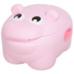 HOMCOM Orinal Infantil para Bebés Extraíble 2 en 1 con Forma de Hipopótamo con Asas Aprender Entrenamiento Fácil de Limpiar Carga 25 kg Indorno 40x30x23 cm Rosa(c-2)