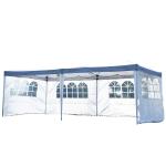 Outsunny Carpa Pabellón de Jardín tipo Gazebo 600x300x255 cm con 4 Paredes Laterales - Acero y Poliéster - Color Blanco(c-2)