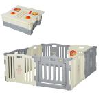 HOMCOM Parque Infantil Bebé de 14 Paneles Corralito Plegable con Puerta y juegos para Niños de +6 Meses Interior y Exterior 156x154x59 cm Multicolor(c-2)