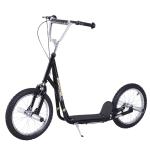 HOMCOM Patinete Scooter para Niños de +5 Años con Neumáticos Inflables Grandes de 16 Pulgadas con Frenos y Manillar Ajustable en Altura 143x58x92-100 cm Rosa(c-1)