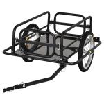 HOMCOM Remolque de Bicicleta Negro Acero con Reflectores Acero 144x59x80cm(c-1)