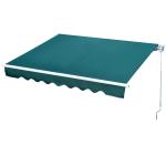 Outsunny Toldo con Brazo Plegable 3x2m Toldo Manual con Manivela Retráctil Ángulo Ajustable Aluminio Protección Solar para Puerta Ventanas Balcón Beige(c-1)
