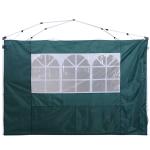 Outsunny® 2 Paredes Parte Laterales para Carpa 3x3m Lado Parasol de Gazebo Tela Oxford con Ventana Medidas 300x200cm Verde Oscuro(c-2)