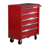 Carro Caja de Herramientas Taller Movil con 5 Cajones Rojo Chapa de Acero(c-2)