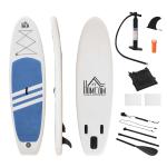 HOMCOM Tabla de Paddle Surf Hinchable con Remo Ajustable entre 160-210 cm Carga 100kg Aleta Extraíble Bolsa de Transporte e Inflador PVC 305x76x10 cm Verde(c-2)