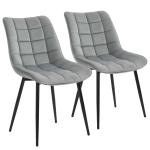 HOMCOM Conjunto de 2 Sillas de Comedor Tapizadas en Terciopelo Acolchadas con Patas de Metal de Estilo Nórdico y Vintage 46x58,5x85,5 cm Rosa(c-1)