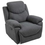 HOMCOM Butaca Tapizada Ergonómica Sillón Reclinable Manualmente 150 Grados con Reposabrazos y Reposapiés 97x96x105,5 cm Gris(c-1)