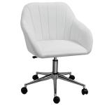 Vinsetto Silla de Oficina Ergonómica Silla Escritorio Giratoria con Altura Ajustable Respaldo y Reposabrazos de Piel Sintética Carga 120 kg 60x59x79-89 cm Gris(c-1)