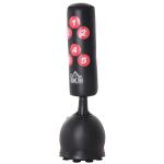 HOMCOM Saco de Boxeo de Pie con Soporte Ajustable en Altura de 3 Niveles y Base Rellenable de Arena 45 kg o Agua 30 kg Acero para Hogar Gimnasio Ø68x150-170 cm Negro(c-3)