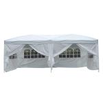 Outsunny Carpa Plegable 5,91x2,97x2,55 m en Acordeón con 4 Paneles laterales y 2 Cortinas +Bolsa Transporte Color Azul(c-2)