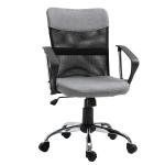 Vinsetto Silla de Oficina Ergonómica Silla de Escritorio Basculante y Giratoria con Altura Ajustable del Asiento Reposabrazos y Ruedas 57x57x93-103 cm Rojo(c-3)