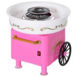 HOMCOM Máquina de Algodón de Azúcar Eléctrica Profesional Estilo Retro Regalo Infantil para Fiestas Cumpleaños Acero Inox. Aluminio 450W-550W Cotton Candy Machine 30x30x28cm Rosa(c-2)