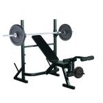 HOMCOM Banco de Pesas Entrenamiento de Musculación Fitness con Respaldo Regulable 175x98x130cm Color Negro(c-2)