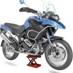 DURHAND Plataforma Elevadora de Tijera con Soporte para Motocicletas con Altura Ajustable Carga 500 kg 41,5x23,5x10-37 cm Negro y Rojo(c-3)