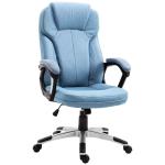 Vinsetto Silla de Oficina Giratoria Silla de Escritorio Ergonómica con Altura Ajustable Reposabrazos y Respaldo Acolchado 66x75x112-122 cm Azul Claro(c-3)
