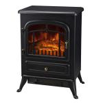 HOMCOM Chimenea Eléctrica Calefactor tipo Estufa de Pie 600W/1200W con Efecto de Leña Ardiendo 34,5x17x31cm Negro(c-3)