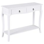 HOMCOM Mesa Recibidor tipo consola recibidor y Mesa Auxiliar con 3 Cajones en Color Blanco y Material de Madera 100x32x85cm(c-2)