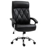 Vinsetto Silla de Oficina Ergonómica Silla Escritorio Giratoria con Altura Ajustable Reposacabezas Reposabrazos y Respaldo Acolchados 61,5x52,5x118-126 cm Marrón(c-4)