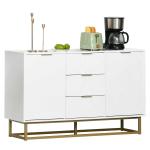 HomCom® Armario Gabinete Mueble Organizador de Almacenaje Multiusos de Comedor Salón con Puertas y Cajones 106x35x76cm(c-2)