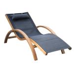 Outsunny Tumbona tipo Hamaca para Jardín Terraza Playa Piscina o Patio 161x72x68cm Color Blanco hecha de Madera Malla y Textilene con Almohadilla(c-1)