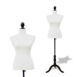 HOMCOM Maniquí Femenino Busto de Señora para Modistas Exhibición Altura Ajustable a 130-168cm Negro(c-2)