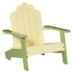Outsunny Silla de Jardín Adirondack para Niños de +1 Año de Madera Maciza Sillón Infantil para Exterior Terraza Balcón Carga Máx. 40 kg 51x50x52,5 cm Blanco(c-2)