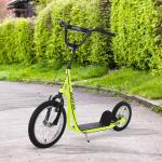 HOMCOM Scooter Patinete para Niños Mayores de 5 Años con 2 Neumáticos de Caucho Inflable con Doble Freno Manillar Ajustable en Altura Soporte 100 kg 135x58x88-94 cm Azul(c-1)