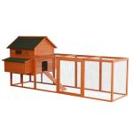 PawHut Conejera Exterior Jaulas para Conejos de Madera Caseta Exterior con Bandeja Extraíble y Techo Asfáltico 156x65x65 cm Verde y Blanco(c-1)