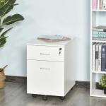 Vinsetto HOMCOM Archivador Móvil para Archivos A4 con Ruedas Gabinete de Archivos Suspendidos con 2 Cajones y Cerradura 40x45x55,6 cm Blanco(c-1)