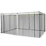 Outsunny 4 Paneles Laterales 335x207 cm para Carpa de Jardín Tela Mosquitera para Cenador Gazebo con Cremalleras y Anillas Negro(c-3)