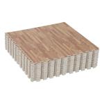 HOMCOM Alfombra Puzzle 24 Piezas Alfombrilla Puzzle Protectora de Suelo Suave para Niños o Gimnasio Fitness de Goma Espuma EVA 60x60x1 cm Marrón(c-1)