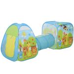 HOMCOM 3 en 1 Tienda De Campaña 1 Túnel Con 2 Carpas Zona Infantil Pop-Up Para Exterior y Interior Poliéster Más de 3 años(c-4)