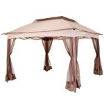 Outsunny Carpa Plegable 5,91x2,97x2,55 m en Acordeón con 4 Paneles laterales y 2 Cortinas +Bolsa Transporte Color Azul(c-1)