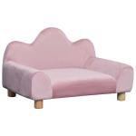 PawHut Sofá para Mascotas Sofá Estilo Moderno para Gatos Perros Pequeños con Respaldo de 3 Ondulaciones Patas Elevadas de Madera 63x43x40 cm(c-2)