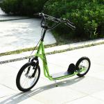 HOMCOM Scooter Patinete para Niños Mayores de 5 Años con 2 Neumáticos de Caucho Inflable con Doble Freno Manillar Ajustable en Altura Soporte 100 kg 135x58x88-94 cm Azul(c-3)