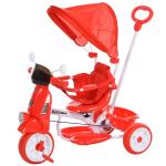 HOMCOM Triciclo Evolutivo Infantil Silla de Paseo Infantil con Función de Luz y Música Barra de Seguridad y Toldo Retráctil 93x51x94 cm Azul(c-1)