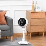 HOMCOM Ventilador Nebulizador Multidireccional Apto para Agua o Aceites Aromáticos con Programación de Apagado Automático Ф44.5x135cm(c-3)