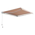 Outsunny Toldo con Brazo Plegable 3x2m Toldo Manual con Manivela Retráctil Ángulo Ajustable Aluminio Protección Solar para Puerta Ventanas Balcón Beige(c-3)
