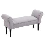HOMCOM Banqueta Multifuncional Banco Taburete Pie de Cama con Asiento Acolchado y Patas Metálicas 120x35x42 cm Gris y Dorado(c-2)
