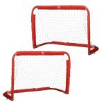 HOMCOM Set de 2 Porterías Plegables de Fútbol Puertas de Fútbol Portátil para Jardín y Exterior para Niños y Adultos 90x36x60 cm Rojo(c-2)