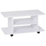 HOMCOM Mueble para Televisión Mesa para TV con Estantes y Ruedas con Bloqueo Superficie de Melamina 40x40x80 cm Negro(c-2)