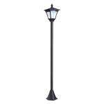 Outsunny Farola Solar con Cargador Solar portátil Protección al Ambiente 6 LED Encendido Automático de 6-8 Horas Instalar Fácil Negro 26,5x177cm DiámxAL(c-1)