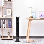 HOMCOM Ventilador Torre con Mando a Distancia 3 Niveles de Velocidad de Expulsión de Aire Temporizador hasta 7.5h Negro 18x78.5cm(c-1)