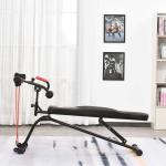 HOMCOM Banco de Abdominales Plegable Ajustable en Altura con 4 Ángulos Soporte para Piernas Ergonómico Multifuncional Banco de Ejercicio 44,5x143x84-92 cm Negro(c-1)