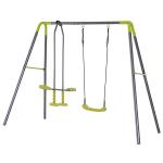 HOMCOM Columpio Infantil al Aire Libre Columpio con Cuerda Asiento 40x16cm de Madera Pino para Adultos y Niños(c-1)
