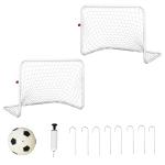 HOMCOM Set de 2 Porterías Plegables de Fútbol Puertas de Fútbol Portátil para Jardín y Exterior para Niños y Adultos 90x36x60 cm Rojo(c-1)