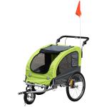 PawHut Cochecito para Perros Carro para Mascotas Plegable 2 en 1 con Manillar Rueda Delantera Giratoria 360° Enganche Retráctil Tela Oxford Carga 30 kg 140x71x105 cm Azul Gris(c-1)