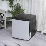 HOMCOM Mini Frigorífico Mini Bar Volumen 50 L Mini Nevera con Estante Extraíble Ajustable LED Ruido Mínimo de Eficiencia Energética 43x48x51 cm Negro(c-1)