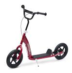 HOMCOM Patinete Scooter 2 Ruedas 12 Pulgadas Monopatín para Niños y Adultos Manillar Ajustable con Freno y Caballete Carga 100kg 120x52x75-86cm Acero(c-3)